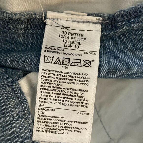 Gap Shorts Womens 10 Petite Chambray Blue Light Wash - Picture 5 of 6
